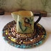 Hot Pad, Trivet, Candle Mat - Bohemian Coiled Brown Mat - Small Round
