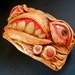 Polymer clay creepy creature cuff bracelet