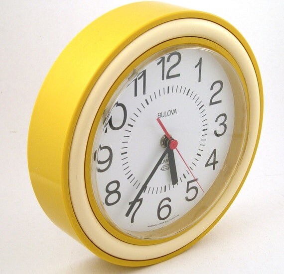 Mustard Round Wall Clock/ Singapore
