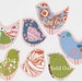 3 Different Retro Style Chubby Chickadee Fabric Iron On Appliques