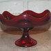 Modernist Red Viking Glass Compote Christmas Red