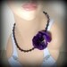 Purple and Black Choker with Purple Pansy Corsage