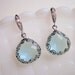 Jewelry on Sale, Clearance Sale, Baby Blue Briolette Silver CZ Earrings - Mother of the Bride