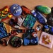 Handmade Dichroic Fused Glass Cabs Cabochons Beads lot of 16