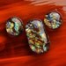 Handmade Dichroic Fused Glass Cabs Cabochons Beads lot of 3