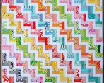 Zig Zag Rail Fence Quilt Pattern PDF by Red Pepper Quilts - Immediate Download