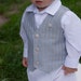 Special for Shannon. Natural linen striped grey / light blue vests