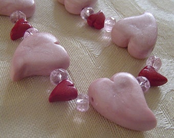 Polymer Clay Bead Set - Circle of Hearts