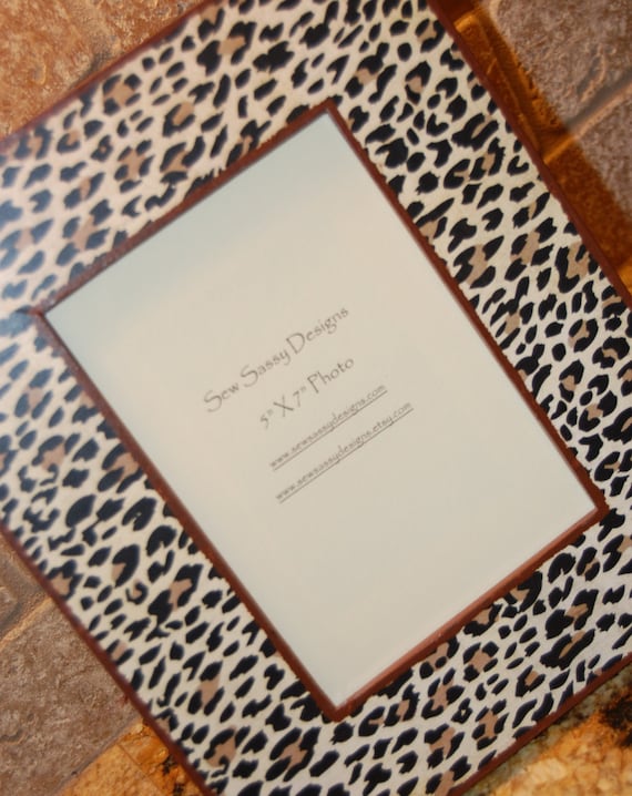 Items similar to Leopard Animal Print Wooden Picture Frame on Etsy