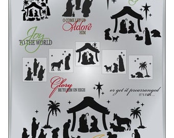 Nativity SVG Files - Christmas Cuttable SVG Files - Nativity Designs Ai Eps Gsd Svg - Nativity Scene Design for Cricut or Silhouette
