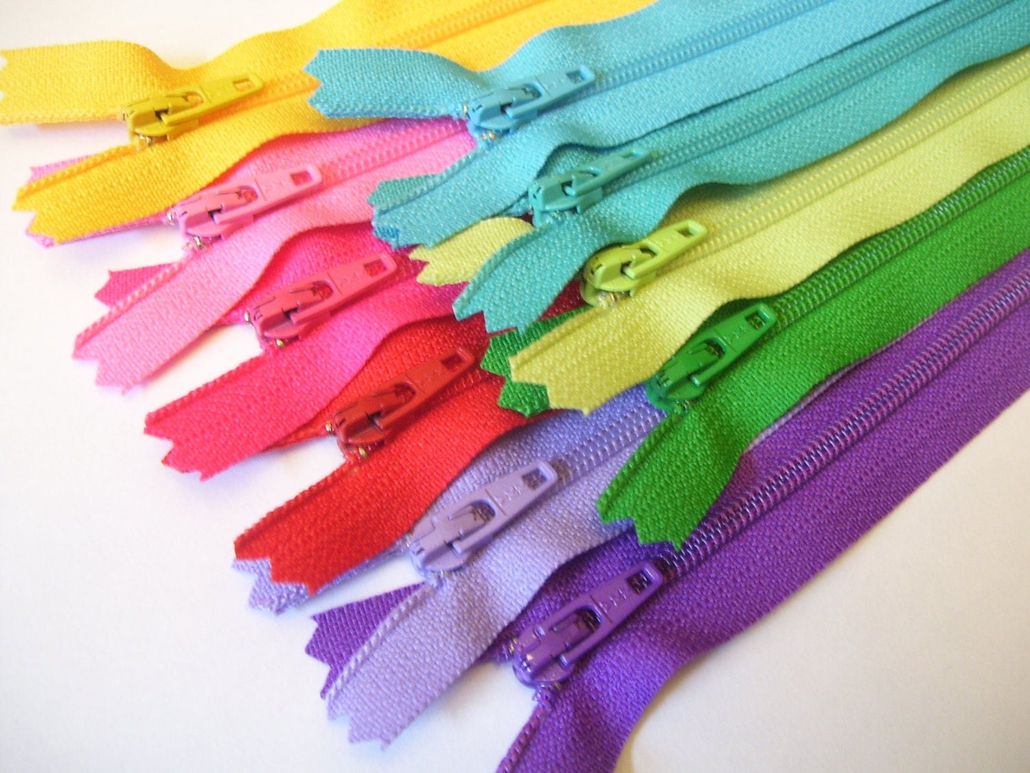 6 inch Zippers 10 zipper assortment purple lavender red
