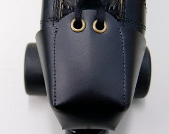 Plain Black Leather Toe Guards
