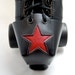 Leather Skate Toe Guards with Dark Red Stars