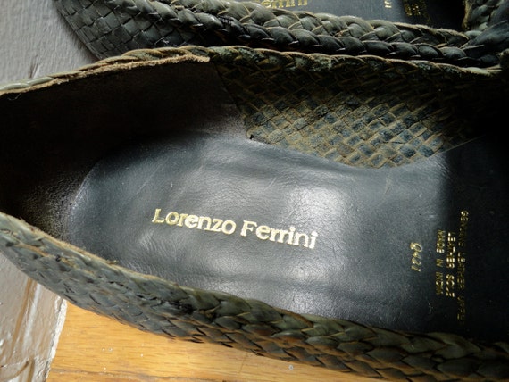 Authentic Vintage 70s Lorenzo Ferrini Gray Woven Leather Round
