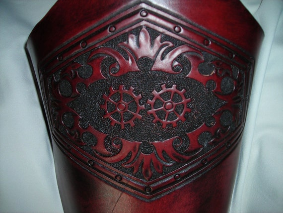 Leather Bracers Steampunk design by RenManLeather steampunk buy now online