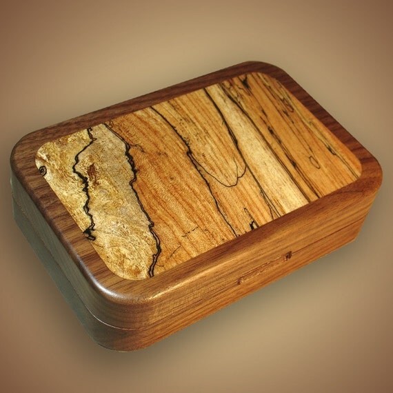 Walnut Fly Box with Spalted Maple Inlay