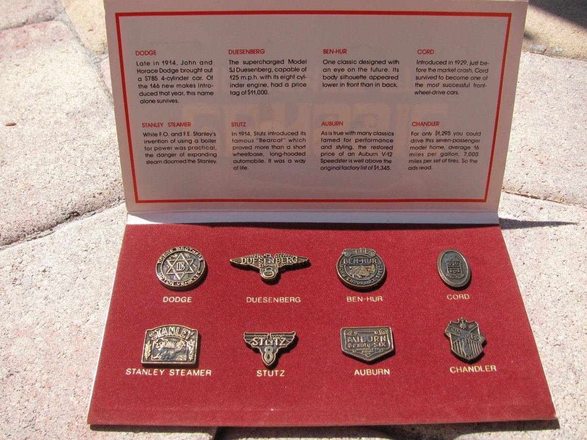 Classic Car Name Plates Bronze Charms Dodge Duesenberg