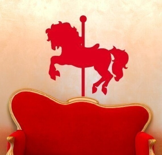 Items similar to Carousel Horse Vinyl Wall Decal, Circus Party