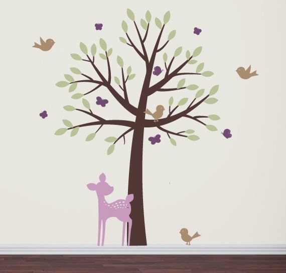 Wall Decal Tree Nursery Wall Decal Tree with by TweetHeartWallArt
