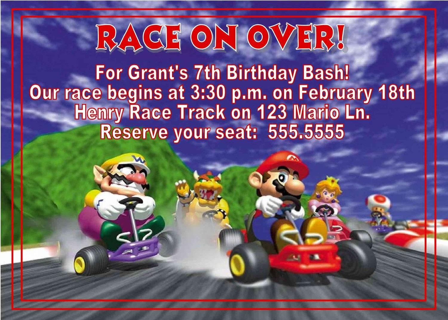 Free Printable Mario Kart Invitations 9