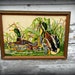 Vintage Framed Ducks Needlepoint Petite stitch Fabulous