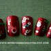 HOLIDAY SPECIAL- Press On Nails Sparkling Red Santa (Larger)