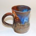 Mug Ceramic, Small Blue Orange Copper Stein or Teacup