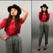 Vintage 80s Magenta Pink Puff Sleeve Blouse (M)