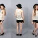 Vintage 60s Ivory White Crochet Lace Sweater Blouse (XS - M)