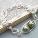 Two Peas In A Pod Chunky Silver Bracelet - Sterling Silver Choose Your Color Swarovski Pearls