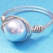 Pea Pod Swarovski Pearl Silver Ring Personalized Jewelry - You Choose The Pearl