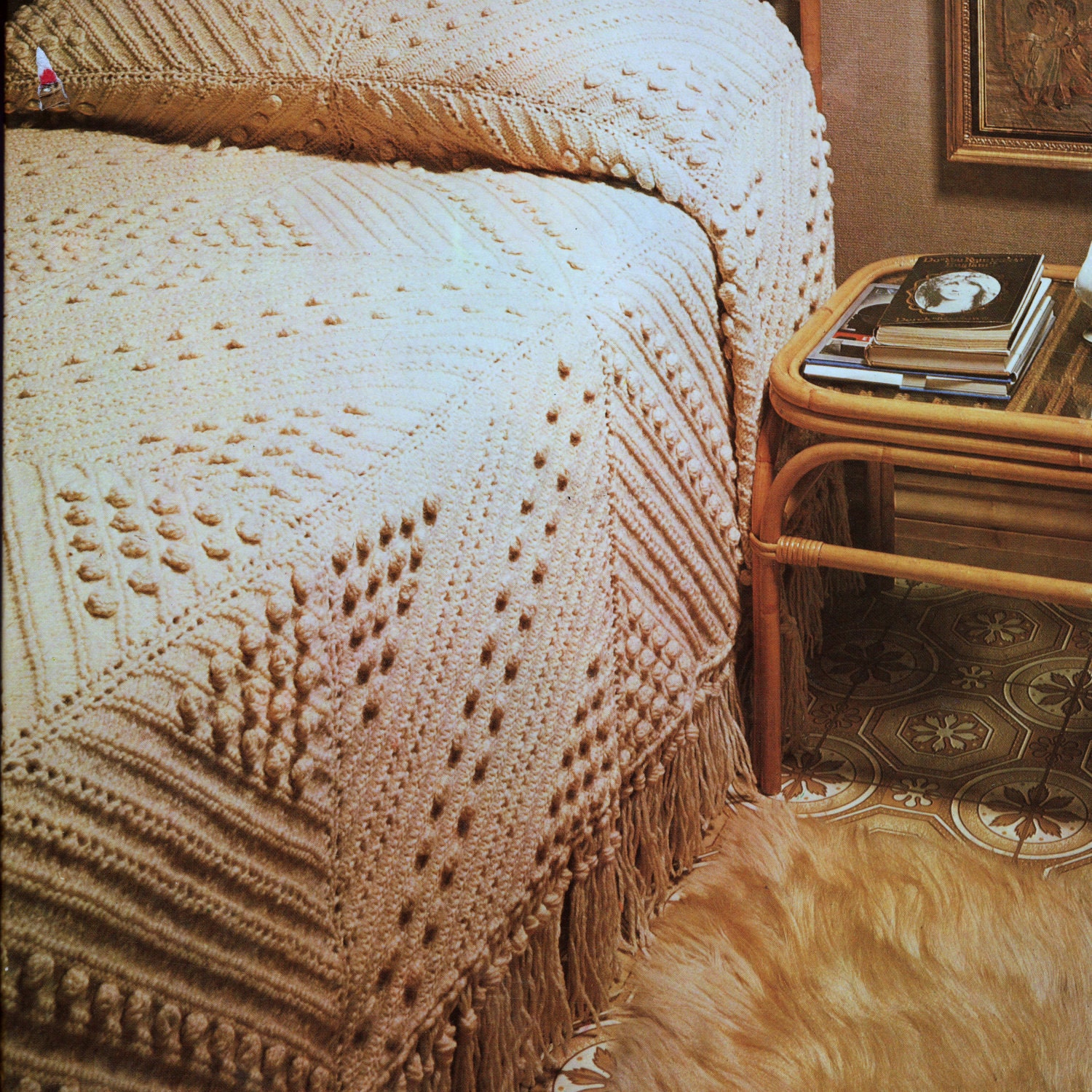 INSTANT DOWNLOAD PDF Knitting Pattern for Aran Bedspread