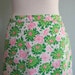 Vintage 60s Skirt - Lilly Pulitzer Pink and Green Floral with Butterflies M