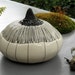 Large Black and White Striped Ceramic Sprout Wall Pod