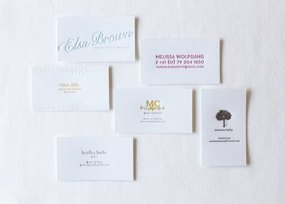 Items similar to Personalized Letterpress Calling Cards (Set of 100 ...