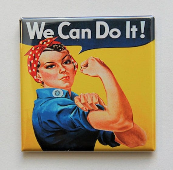Rosie The Riveter Button Pinback Badge 2 inch