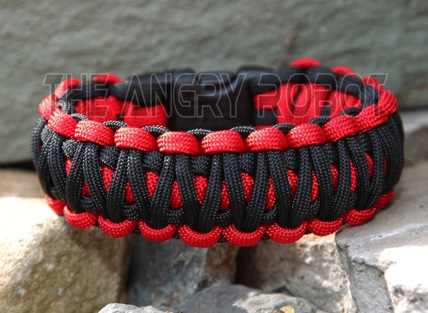 Paracord Survival Bracelet King Cobra Black and by theangryrobot