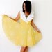 vintage canary yellow floral print circle dress
