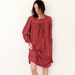 19.99 SALE vintage magenta geometric print tent dress