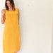 vintage 70s embroidered yellow sun dress