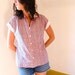 vintage red white and blue checkered blouse
