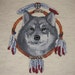 Dream Catcher Wolf Completed Cross Stitch Art