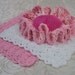 CLEARANCE Priced 1/2 off - 3 Pc Country Kitchen Set - Ruffled Scrubber and 2 Dish Cloths - Handmade in Cotton Yarn - Gift - eco friendly