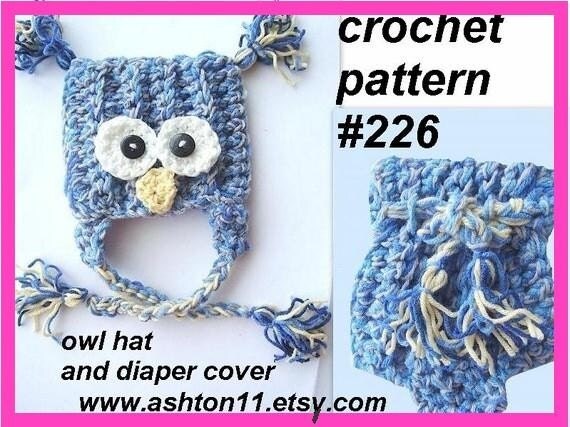 owl cover diaper crochet pattern PDF 226 Pattern Cover Crochet DOWNLOAD Hat and Diaper Owl INSTANT Set