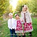 Brother and Sisters Matching Combo - Boys Necktie and Girls Pillowcase Dress OR Long Skirt - pink and khaki colors