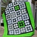 Large Lap Quilt, Black and White Dash, 50 by 66