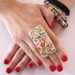 Ceramic Ring Flowers - big bold handmade cocktail ring - SPRING FLOWERS - 2.2 inch