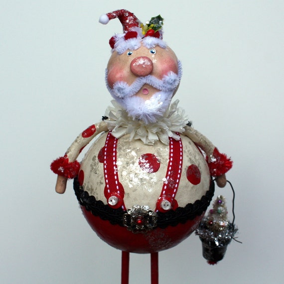 Whimsical Santa Folk Art Doll Christmas by JuneBugsByLinda on Etsy