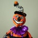 Halloween Pumpkin Folk Art Doll Collectible - Prudence Pumpkinhead