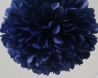 Navy Tissue Paper Pom Poms- Wedding, Birthday, Bridal Shower, Party Decorations